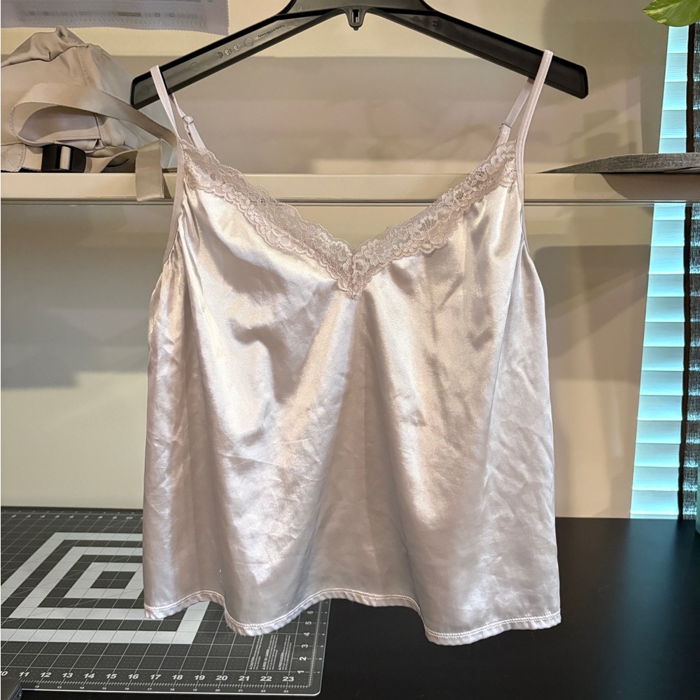 Elegant White Lace Trim Camisole